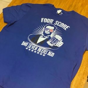 Merica Supply Co Four Score and Seven Beers Ago Shirt XL Mens Patriotic USA Tee